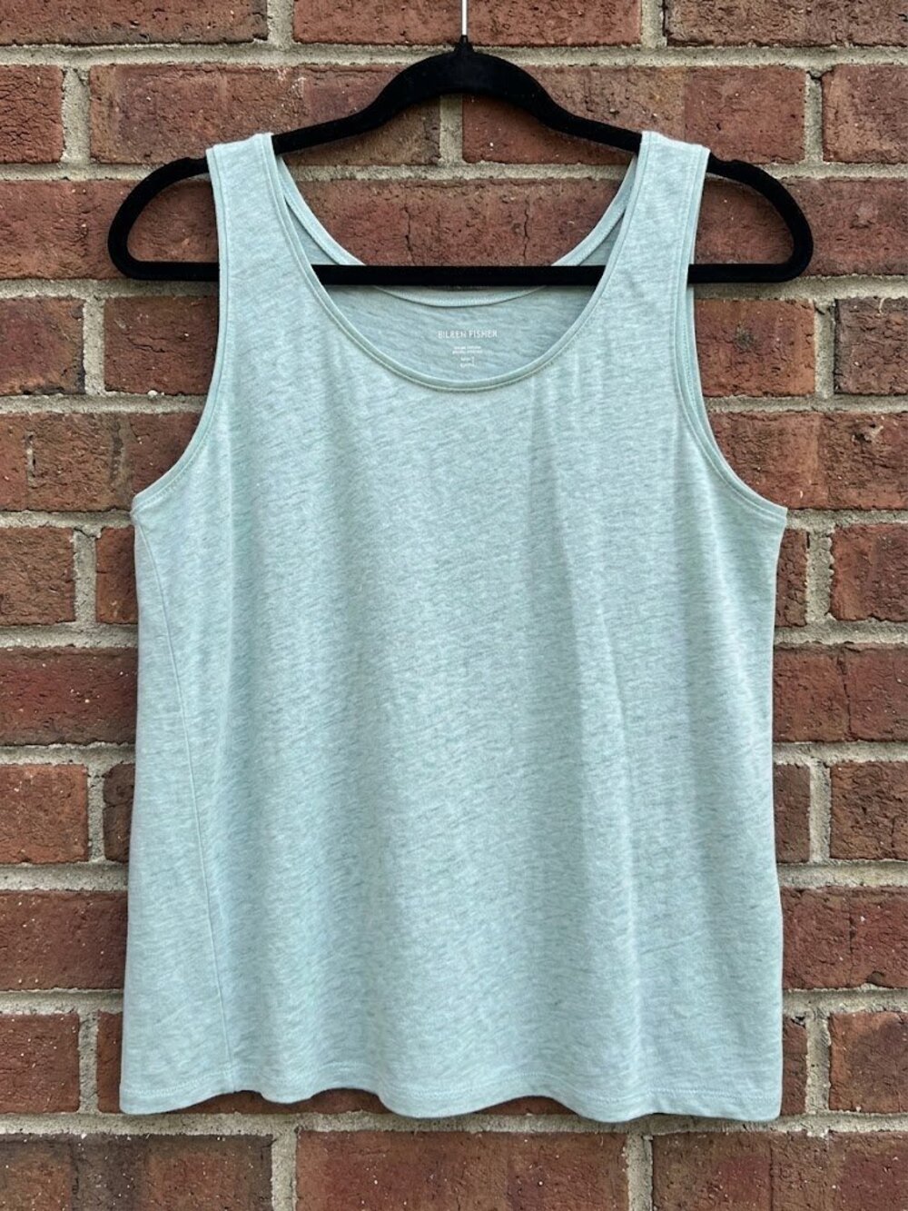 Eileen Fisher Organic Linen Seafoam Green Scoop Neck Tank